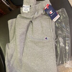 Champion Gray Sweatpants Elastic Waistband Relaxed Fit